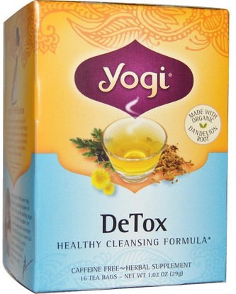 Yogi Tea, Detox, Caffeine Free, 16 Tea Bags, 1.02 oz (29 g) ,Herb-sa
