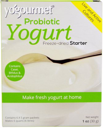 Yogourmet, Probiotic Yogurt, Freeze-Dried Starter, 6 Packets, 5 g Each ,Herb-sa
