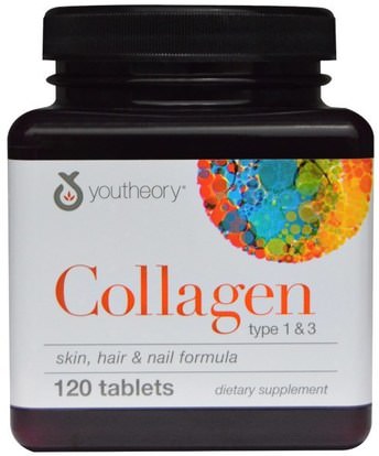 Youtheory, Collagen, 120 Tablets ,الصحة، العظام، هشاشة العظام، نوع الكولاجين i & إي