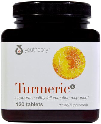 Youtheory, Turmeric, 120 Tablets ,المكملات الغذائية، مضادات الأكسدة، الكركمين، الكركم