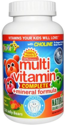 Yum-Vs, Multi Vitamin Complete + Mineral Formula, Delicious Fruit Flavors, 120 Jelly Bears ,الفيتامينات، الفيتامينات المتعددة، غوميس الفيتامينات، الأطفال الفيتامينات
