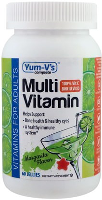 Yum-Vs, Multi-Vitamin, Margarita Flavor, 800 IU, 60 Jellies ,الفيتامينات، الفيتامينات المتعددة، غوميس الفيتامينات