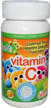 Yum-Vs, Vitamin C, Yummy Orange Flavor, 60 Jellies ,الفيتامينات، فيتامين ج، فيتامين ج غوميس، صحة الأطفال، أطفال غوميز