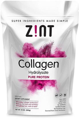 Z!NT, Collagen Hydrolysate, Pure Protein, 10 oz (283 g) ,الصحة، العظام، هشاشة العظام، الكولاجين