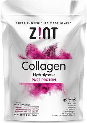 Z!NT, Collagen Hydrolysate, Pure Protein, 32 oz (907 g) ,الصحة، العظام، هشاشة العظام، الكولاجين