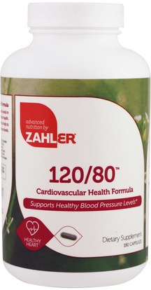 Zahler, 120/80, Cardiovascular Health Formula, 180 Capsules ,والمكملات الغذائية، ومضادات الأكسدة