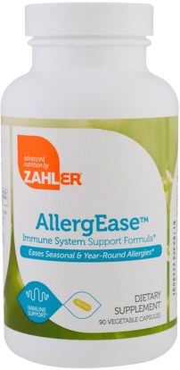Zahler, AllergEase, Immune System Support Formula, 90 Vegetable Capsules ,والمكملات الغذائية، والصحة، والحساسية