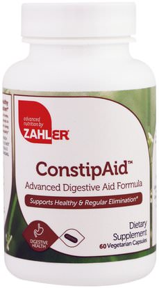 Zahler, ConstipAid, Advanced Digestive Aid Formula, 60 Vegetarian Capsules ,والمكملات الغذائية، والإنزيمات، والصحة