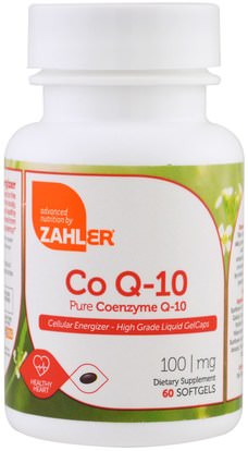Zahler, CoQ-10, Pure Coenzyme Q-10, 100 mg, 60 Softgels ,المكملات الغذائية، أنزيم q10، coq10