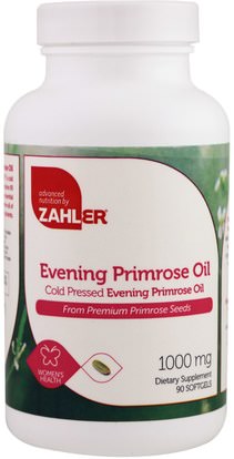 Zahler, Evening Primrose Oil, 1000 mg, 90 Softgels ,المكملات الغذائية، إيفا أوميجا 3 6 9 (إيبا دا)، زيت زهرة الربيع المسائية