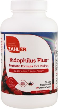 Zahler, Kidophilus Plus, Probiotic Formula For Children, Berry, 180 Chewable Tablets ,المكملات الغذائية، البروبيوتيك، الأطفال البروبيوتيك