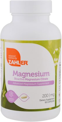 Zahler, Magnesium, Advanced Magnesium Supplement, 200 mg, 60 Capsules ,المكملات الغذائية، المعادن، المغنيسيوم
