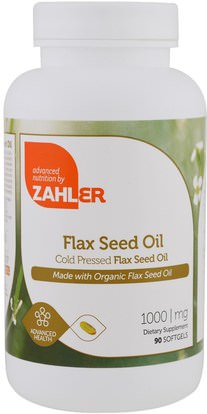Zahler, Organic Flax Seed Oil, 1,000 mg, 90 Softgels ,المكملات الغذائية، إيفا أوميجا 3 6 9 (إيبا دا)، زيت الكتان