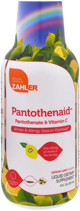 Zahler, Pantothenaid, Pantothenate & Vitamin C, Lemon-Lime, 8 fl oz (237 ml) ,وصحة الأطفال، والانفلونزا الباردة والفيروسية