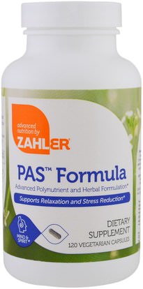 Zahler, PAS Formula, Advanced Polynutrient and Herbal Formulation, 120 Vegetarian Capsules ,الصحة، مكافحة الإجهاد، الفيتامينات