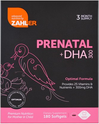 Zahler, Prenatal + DHA 300, 180 Softgels ,الصحة، المرأة