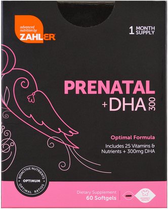Zahler, Prenatal + DHA 300, 60 Softgels ,الصحة، المرأة