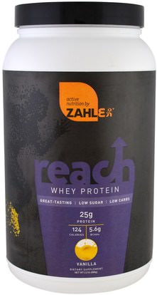 Zahler, Reach, Whey Protein, Vanilla, 2.2 lb (989 g) ,والرياضة، والمكملات الغذائية، بروتين مصل اللبن