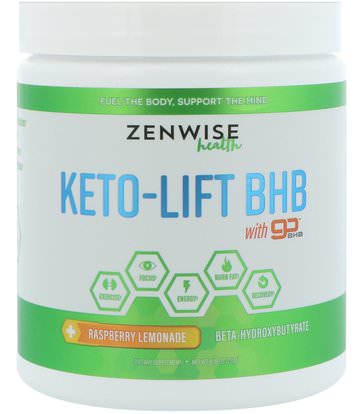 Zenwise Health, Keto-Lift BHB, Beta-Hydroxybutyrate, Raspberry Lemonade, 8.18 oz (232 g) ,والصحة، والطاقة، والرياضة