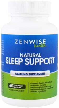 Zenwise Health, Natural Sleep Support, Calming Supplement, 60 Veggie Caps ,والمكملات الغذائية، والنوم