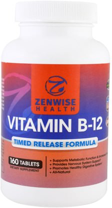 Zenwise Health, Vitamin B12, Timed Release Formula, 160 Tablets ,الفيتامينات، فيتامين ب