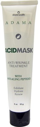 Zion Health, Adama, Acid Mask, Anti-Wrinkle Treatment, 4 oz (113 g) ,الجمال، أقنعة الوجه، مكافحة الشيخوخة، أقنعة اشراق، العناية بالوجه، منظفات الوجه