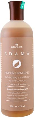 Zion Health, Adama Ancient Minerals, Hydrating Shampoo, Coconut Jasmine, 16 fl oz (473 ml) ,حمام، الجمال، الشعر، فروة الرأس، الشامبو، مكيف