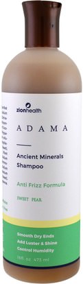 Zion Health, Adama, Ancient Minerals Shampoo, Anti Frizz Formula, Sweet Pear, 16 fl oz (473 ml) ,حمام، الجمال، الشعر، فروة الرأس، الشامبو، مكيف