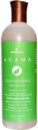 Zion Health, Adama, Clay Minerals Shampoo, Peach Jasmine, 16 oz (473 ml) ,حمام، الجمال، الشعر، فروة الرأس، الشامبو، مكيف