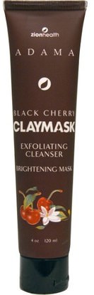 Zion Health, Adama, Claymask, Black Cherry, 4 oz (120 ml) ,الجمال، العناية بالوجه، نوع البشرة مكافحة الشيخوخة الجلد، اشراق العناية الوجه