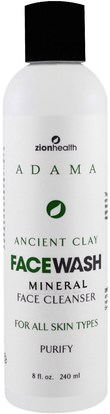 Zion Health, Adama Minerals, Ancient Clay Face Cleanser, 8 fl oz (236 ml) ,الجمال، العناية بالوجه، منظفات الوجه
