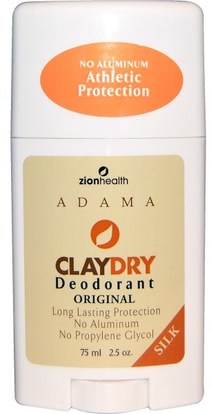 Zion Health, Clay Dry Deodorant, Original Silk, 2.5 oz (75 ml) ,حمام، الجمال، مزيل العرق