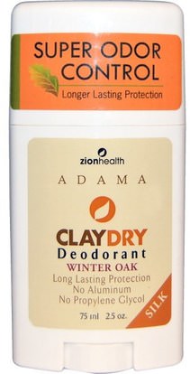 Zion Health, ClayDry Deodorant, Winter Oak, 2.5 oz (75 ml) ,حمام، الجمال، مزيل العرق