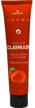 Zion Health, Mango Claymask, 4 oz (120 ml) ,الجمال، أقنعة الوجه، السكر، أقنعة الفاكهة، أقنعة الطين