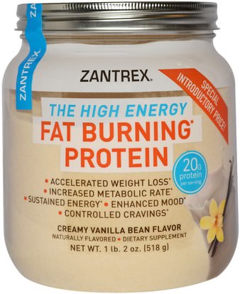 Zoller Laboratories, Fat Burning Protein, Creamy Vanilla Bean Flavor, 1 lb 2 oz (518 g) ,المكملات الغذائية، البروتين، حرق الدهون