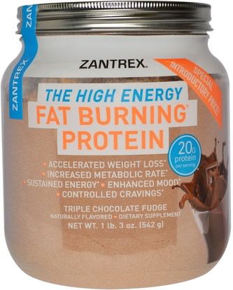 Zoller Laboratories, Fat Burning Protein Powder, Triple Chocolate Fudge, 1 lb 3 oz (542 g) ,المكملات الغذائية، البروتين، حرق الدهون