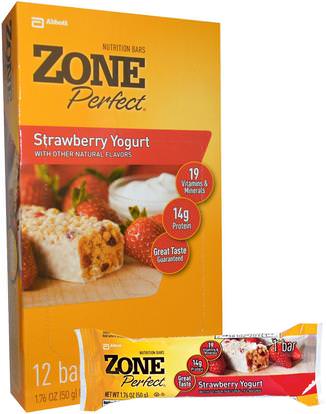 ZonePerfect, Nutrition Bars, Strawberry Yogurt, 12 Bars, 1.76 oz (50 g) Each ,والرياضة، والحانات البروتين، والحانات الغذائية