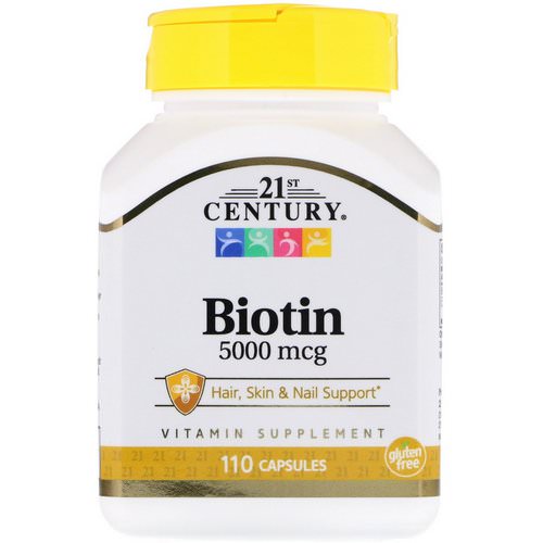 21st Century, Biotin, 5000 mcg, 110 Capsules فوائد