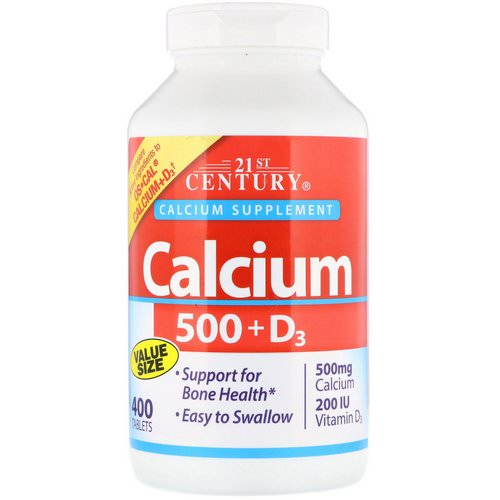21st Century, Calcium 500 + D3, 400 Tablets فوائد