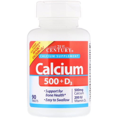 21st Century, Calcium 500 + D3, 90 Tablets فوائد