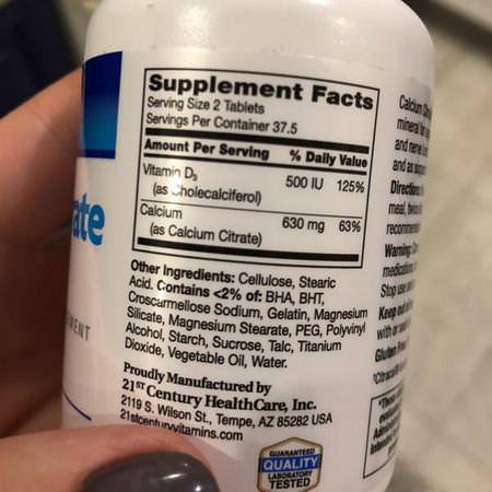 21st Century Calcium Plus Vitamin D - كالسي,م بلاس فيتامين د, كالسي,م, معادن, ملاحق