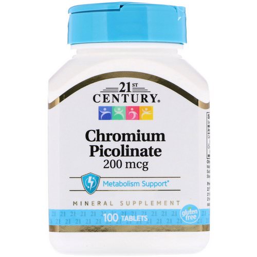 21st Century, Chromium Picolinate, 200 mcg, 100 Tablets فوائد