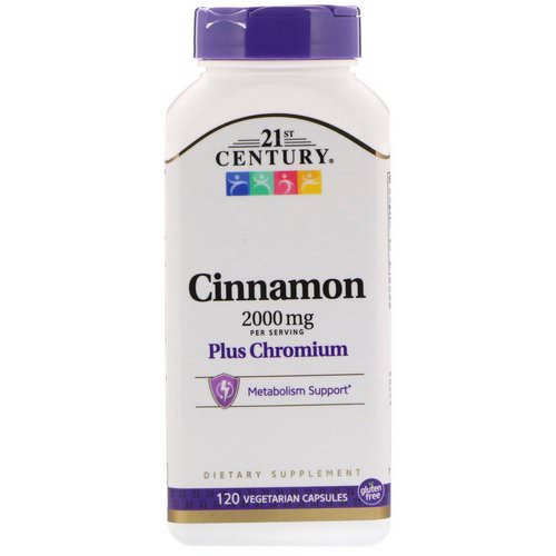 21st Century, Cinnamon Plus Chromium, 2000 mg, 120 Vegetarian Capsules فوائد