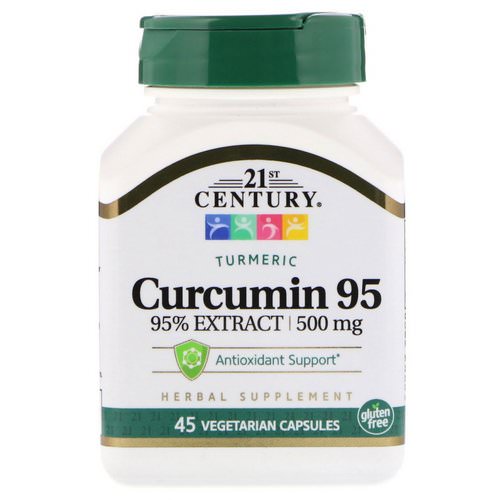 21st Century, Curcumin 95, 500 mg, 45 Vegetarian Capsules فوائد