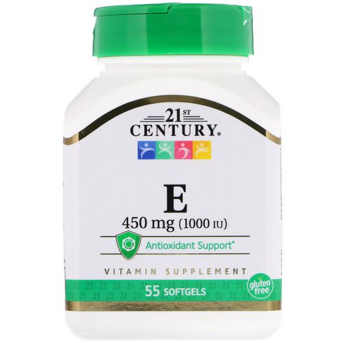 21st Century, E, 450 mg (1000 IU), 55 Softgels فوائد