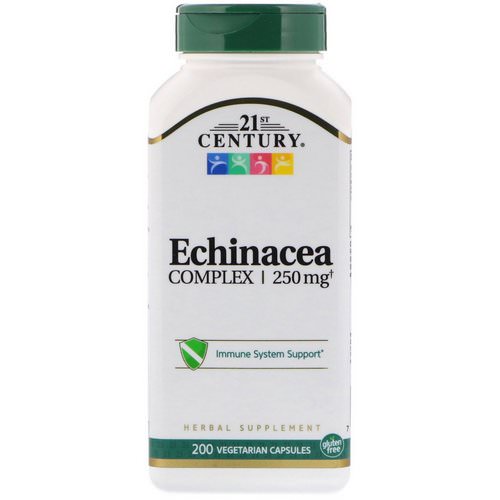 21st Century, Echinacea Complex, 250 mg, 200 Vegetarian Capsules فوائد