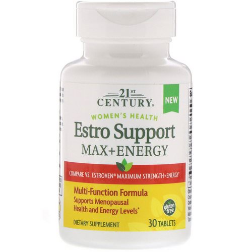 21st Century, Estro Support Max + Energy, 30 Tablets فوائد