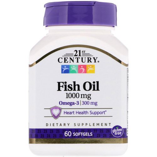 21st Century, Fish Oil, 1000 mg, 60 Softgels فوائد