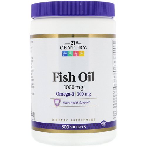 21st Century, Fish Oil, 1,000 mg, 300 Softgels فوائد