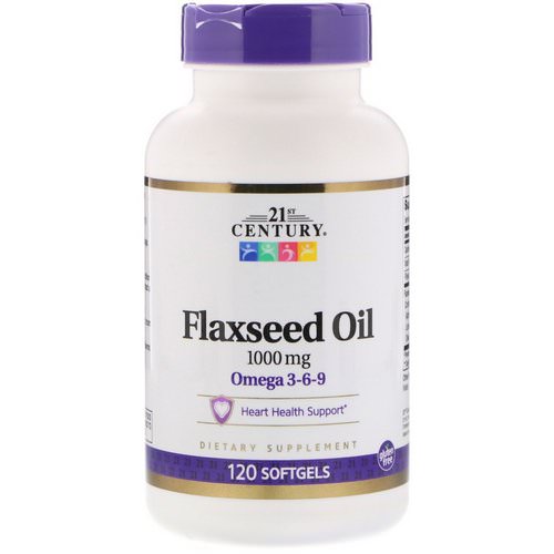 21st Century, Flaxseed Oil, 1000 mg, 120 Softgels فوائد